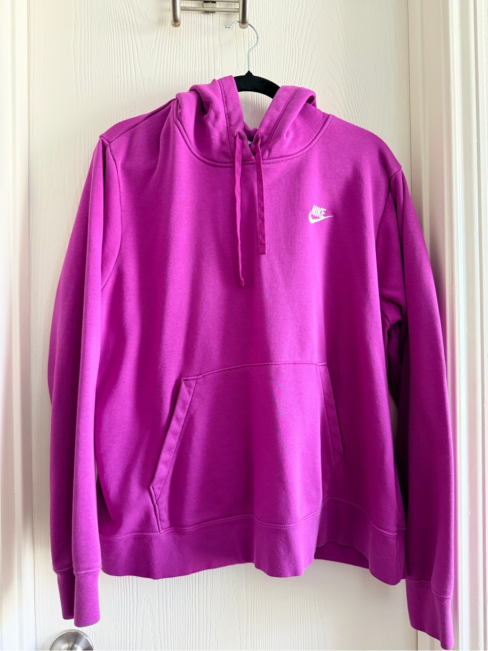 Nike Magenta Pullover Hoodie with Small White Swoosh